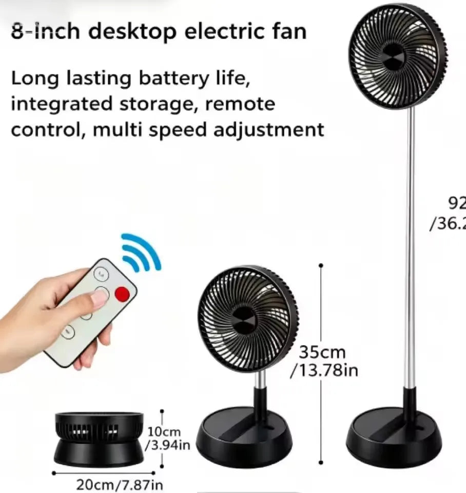 Rechargeable Telescoping Fan with Remote