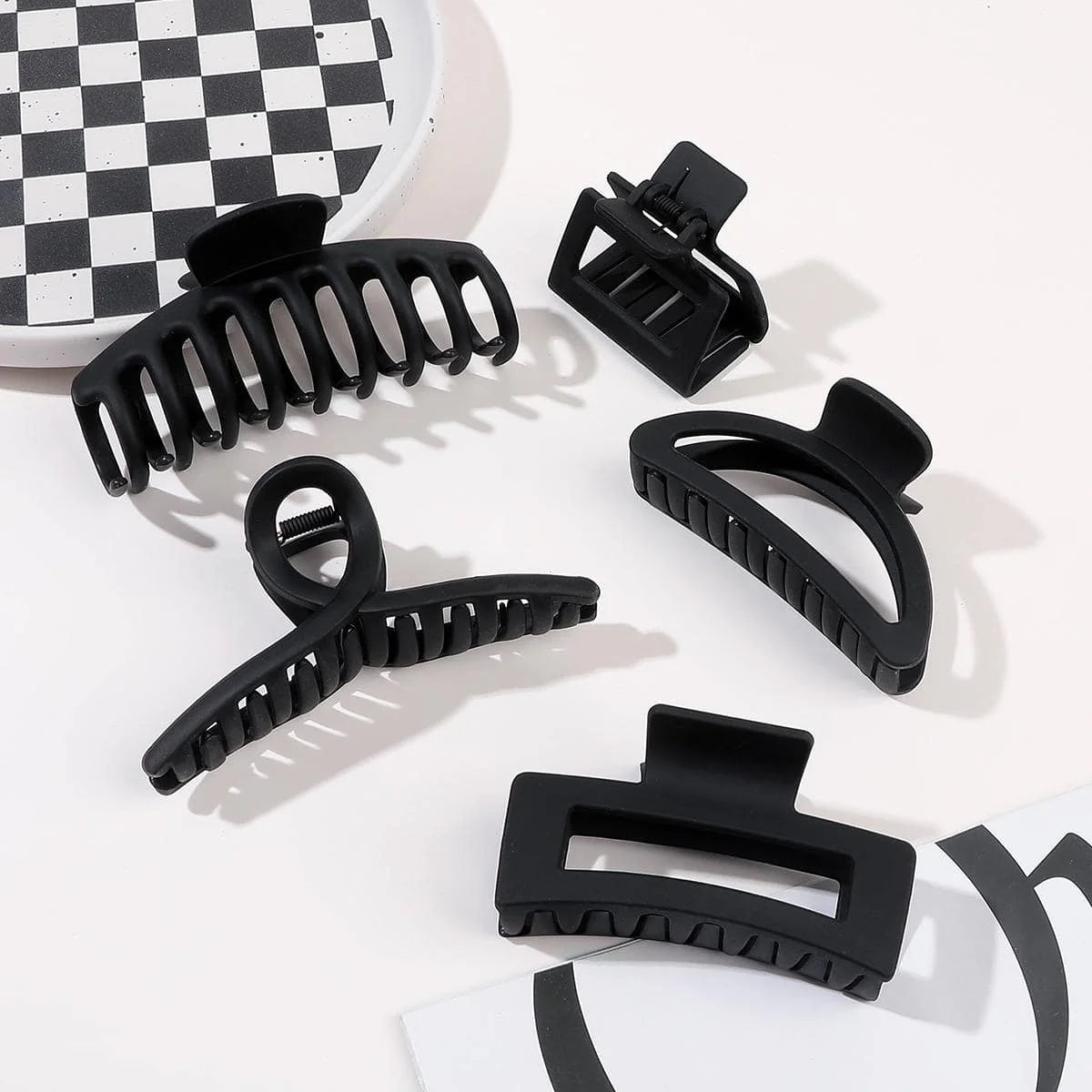 5-Pack Large Matte Hair Claw Clips for All Hair Types