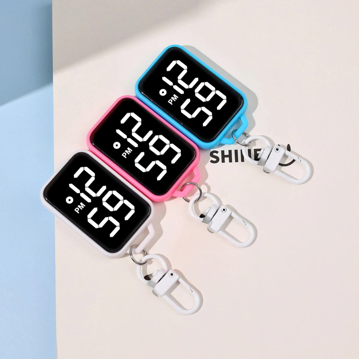 Mini LED Digital Keychain Clock