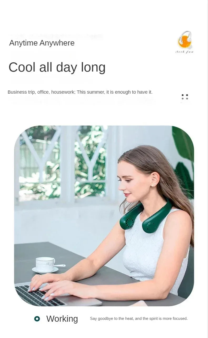 Rechargeable Wearable Neck Fan