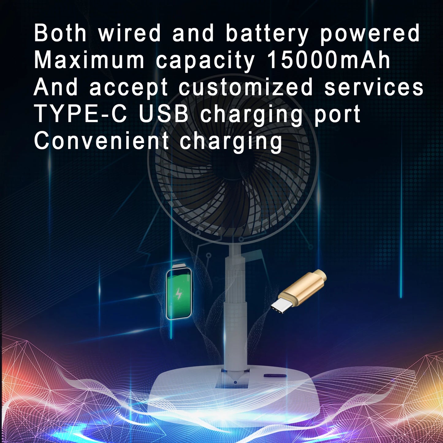 Rechargeable Telescoping Fan with Remote