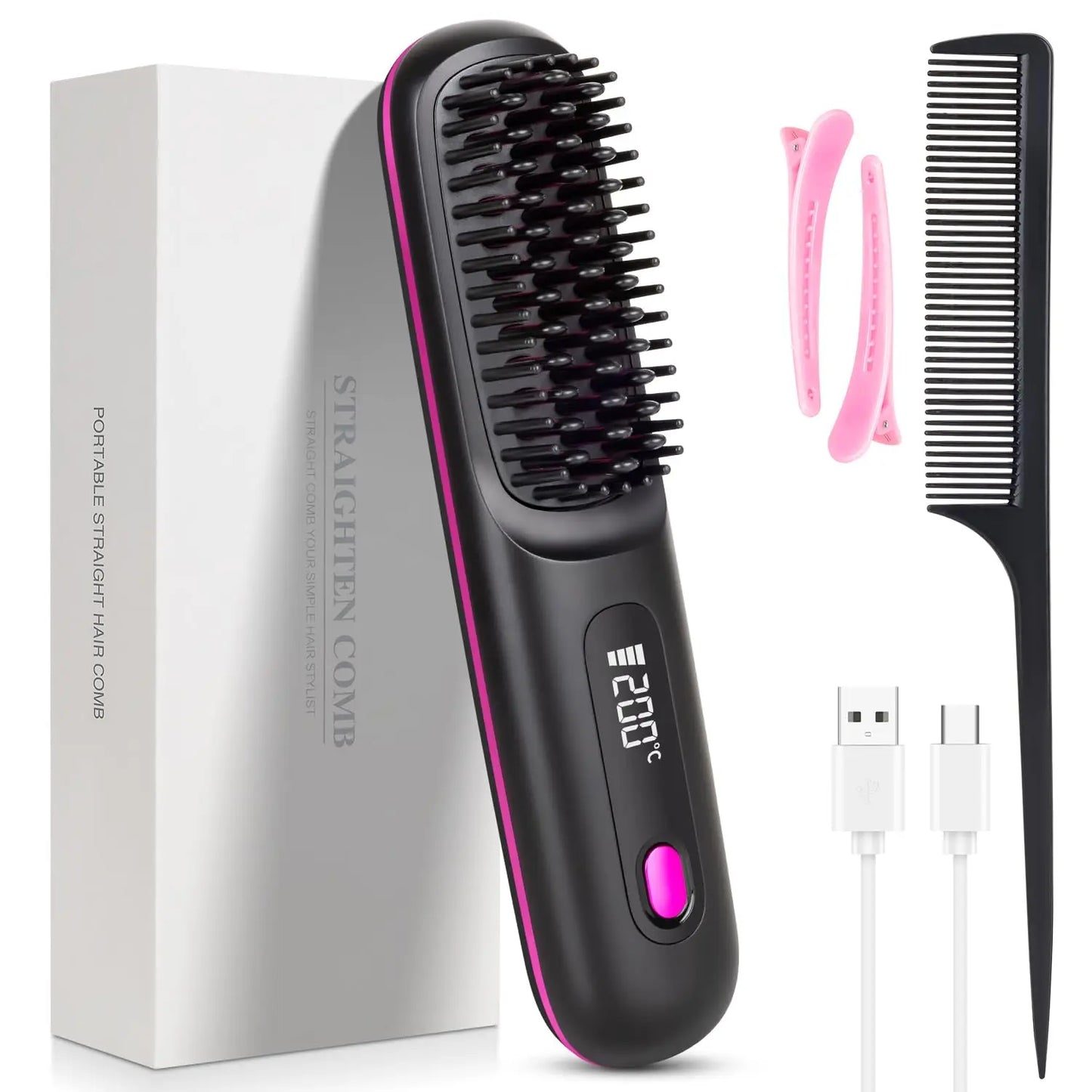 Cordless Hair Straightener Brush