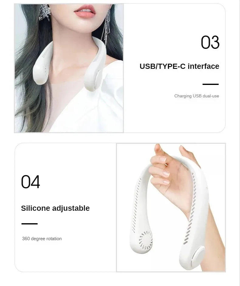 Rechargeable Wearable Neck Fan