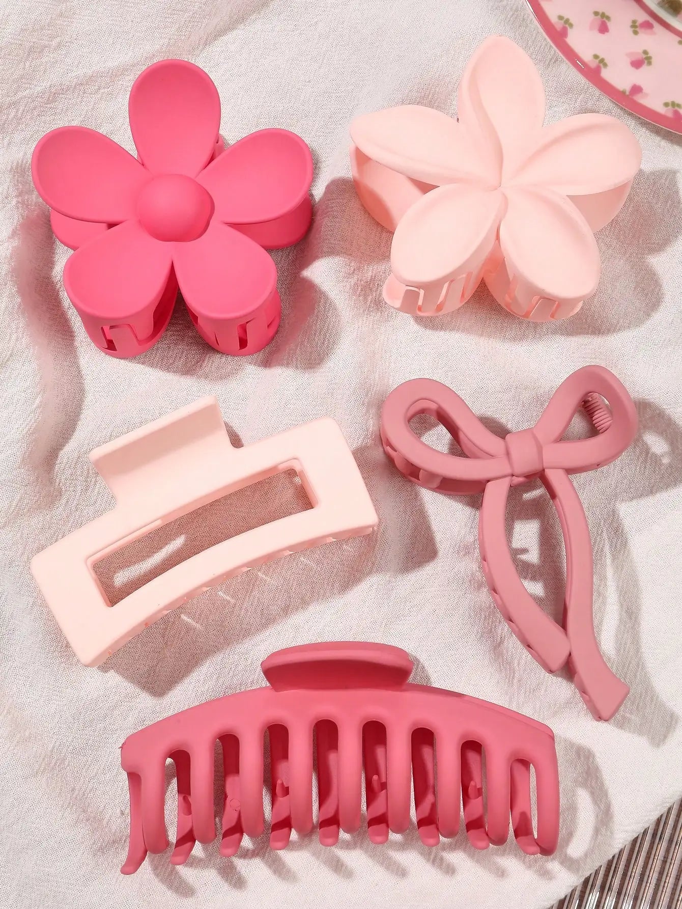 5-Pack Large Matte Hair Claw Clips for All Hair Types