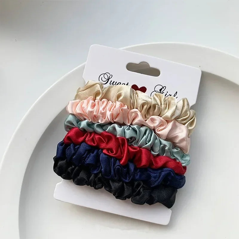 6-Pack Soft Satin Hair Scrunchies for Women & Girls