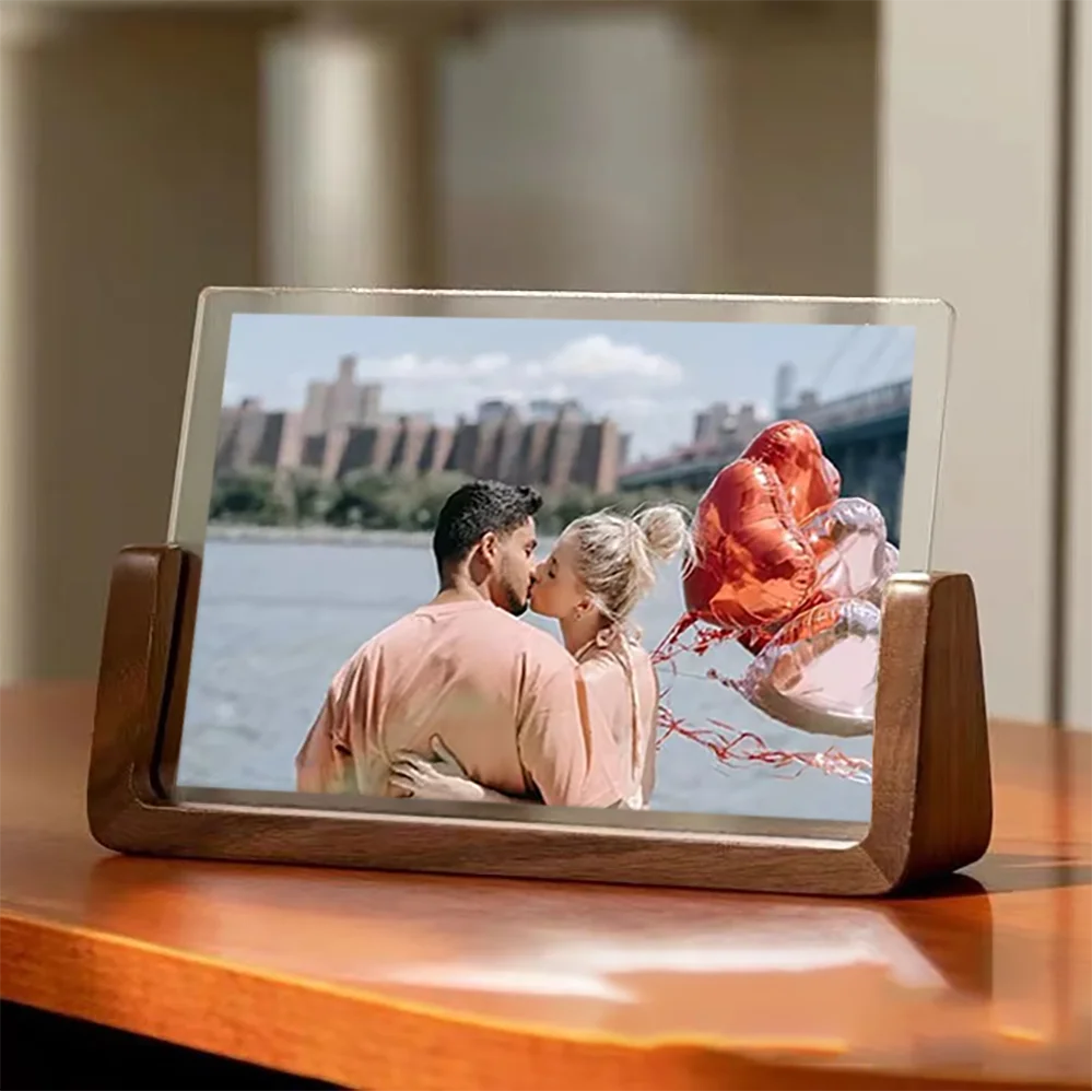 Walnut & Beech Wood Photo Frame
