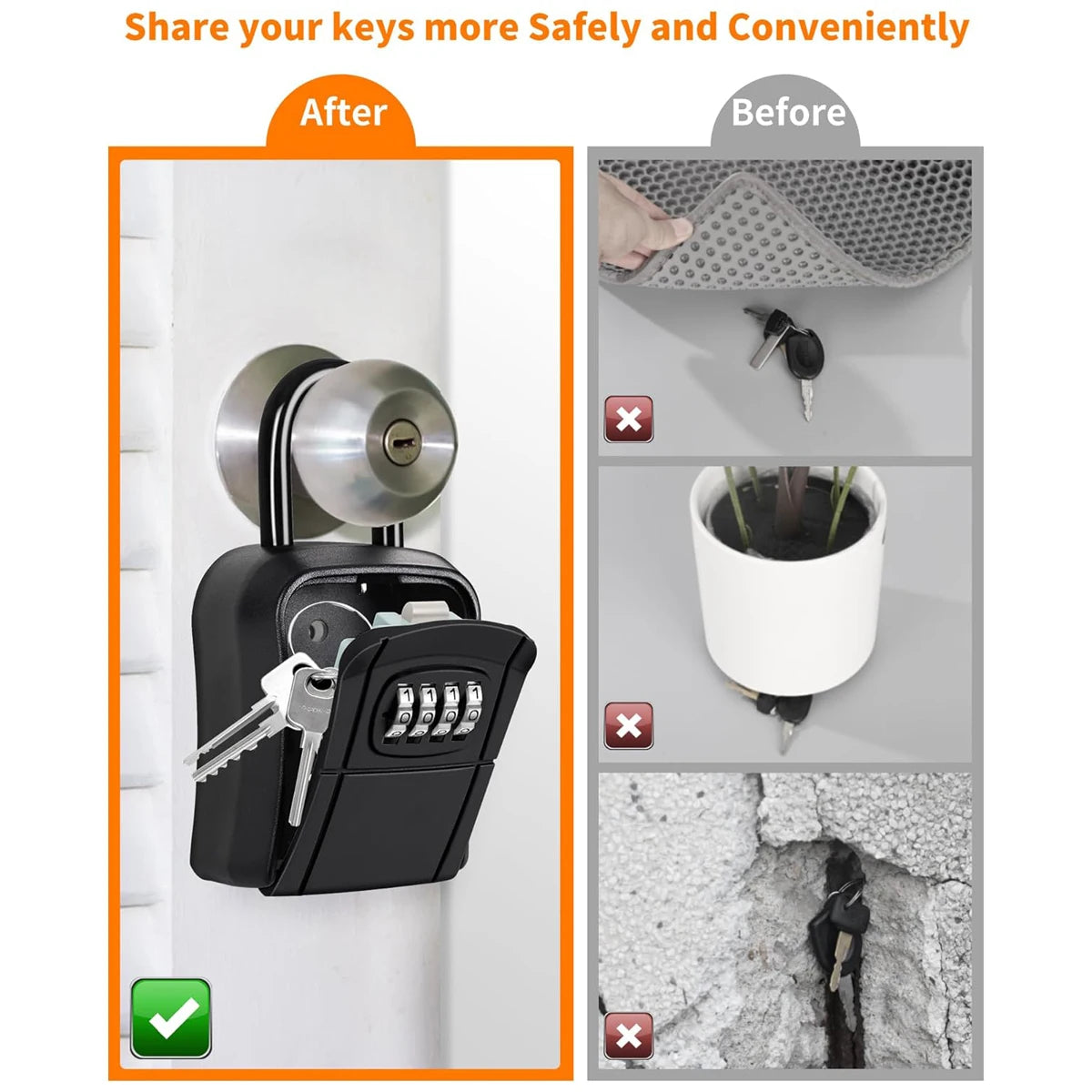 Wall-Mounted Combination Key Lock Box