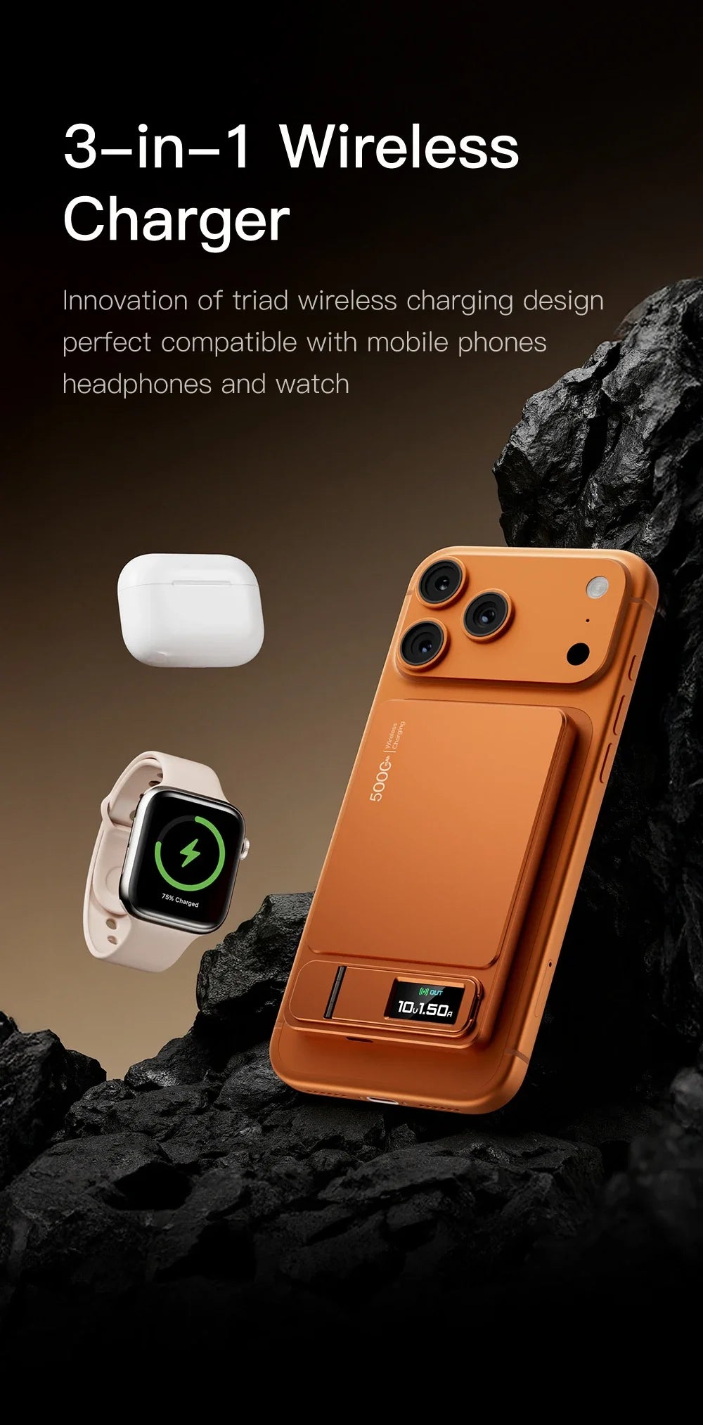 Magnetic Power Bank with Watch Charging