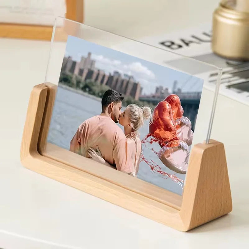 Walnut & Beech Wood Photo Frame