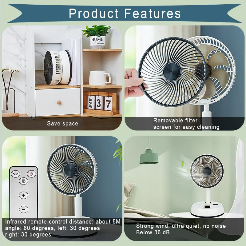 Rechargeable Telescoping Fan with Remote