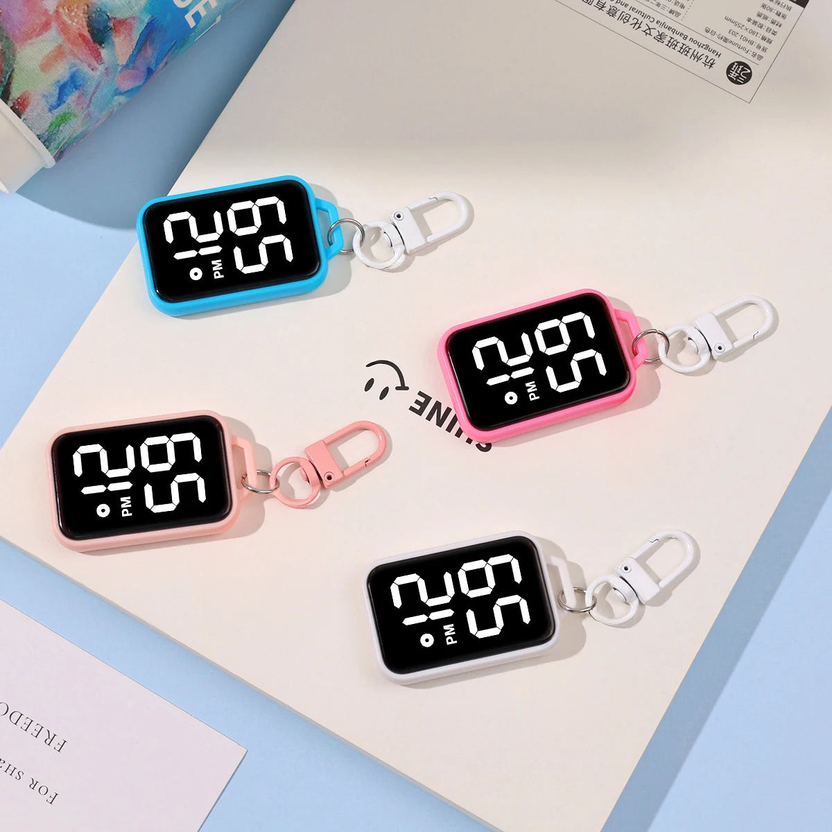 Mini LED Digital Keychain Clock
