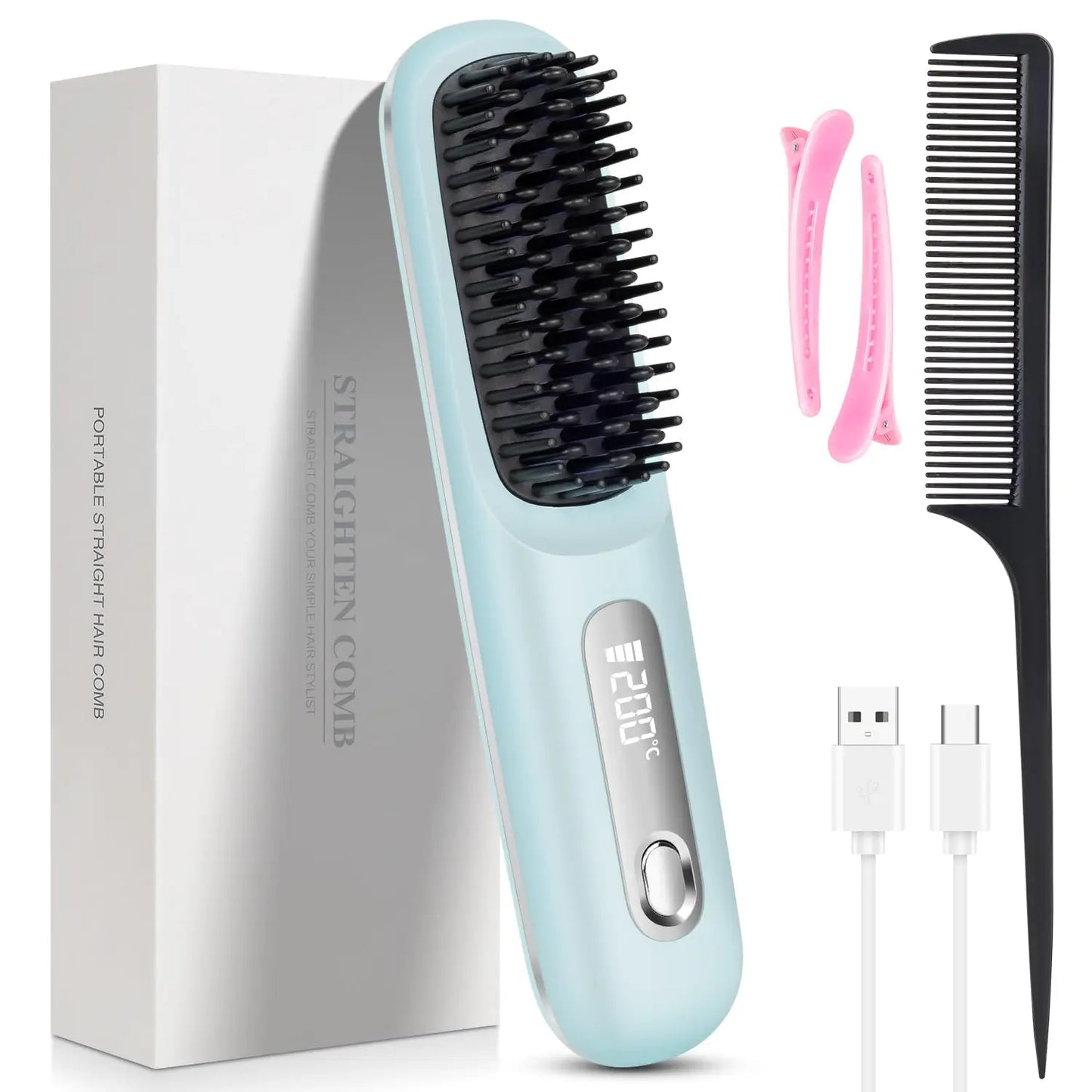 Cordless Hair Straightener Brush