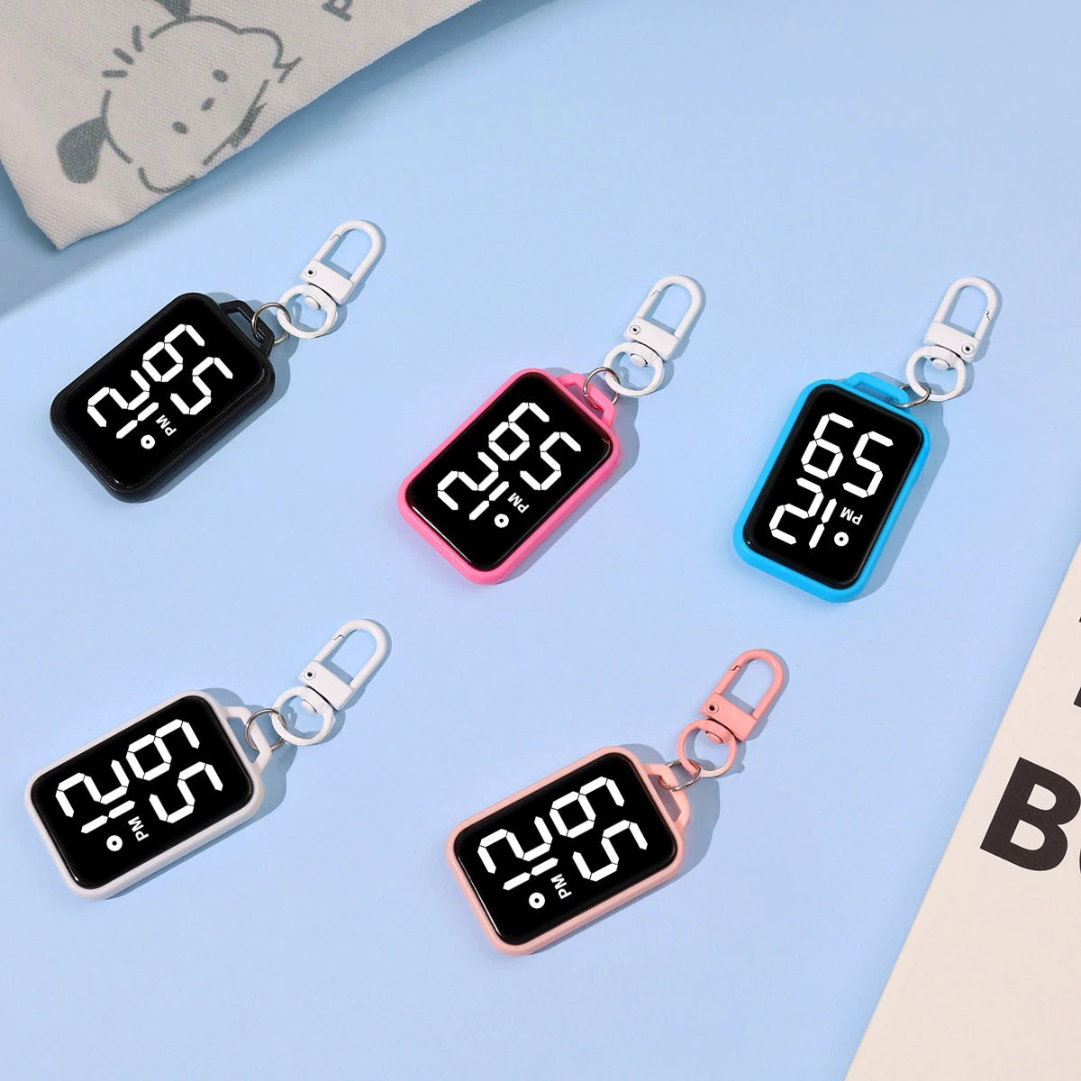 Mini LED Digital Keychain Clock