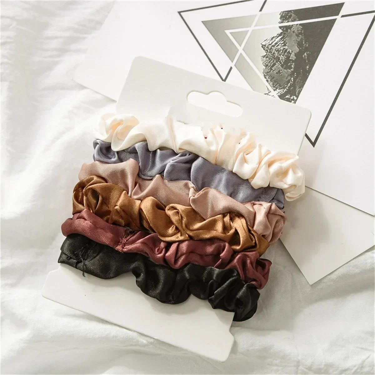 6-Pack Soft Satin Hair Scrunchies for Women & Girls