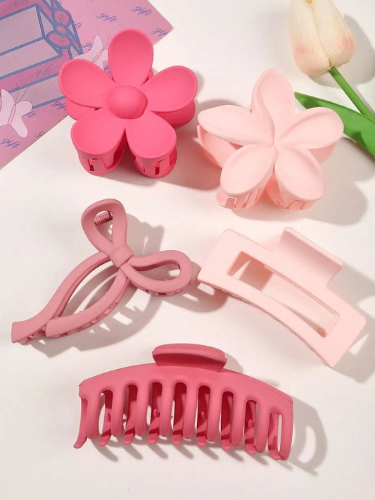 5-Pack Large Matte Hair Claw Clips for All Hair Types